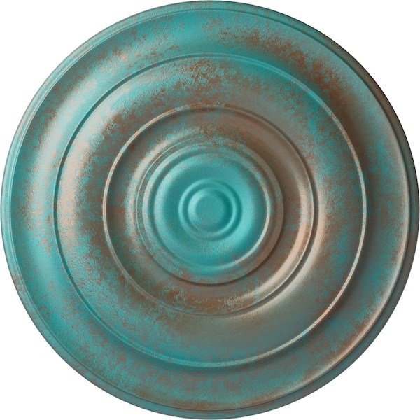 Ekena Millwork Niobe Ceiling Medallion (Fits Canopies up to 8 5/8"), 18"OD x 1 1/2"P, Copper Green Patina CM18NICGS - main